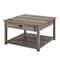 Walker Edison 30" Gray Square Country Coffee Table
